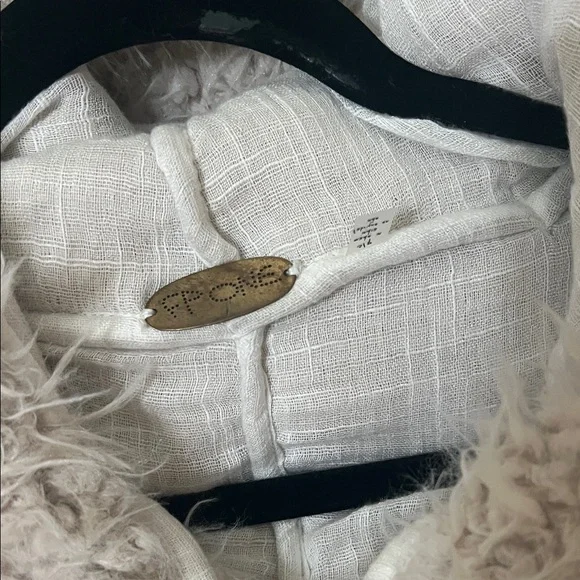Free People Fuzzy Tan Hooded Jacket - Picture 3 of 4